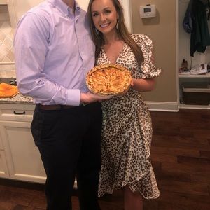 Size small leopard satin midi dress